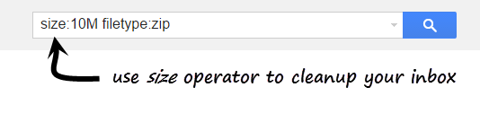Gmail search by size 