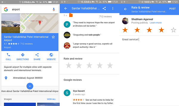 Writing Google Review in Mobile