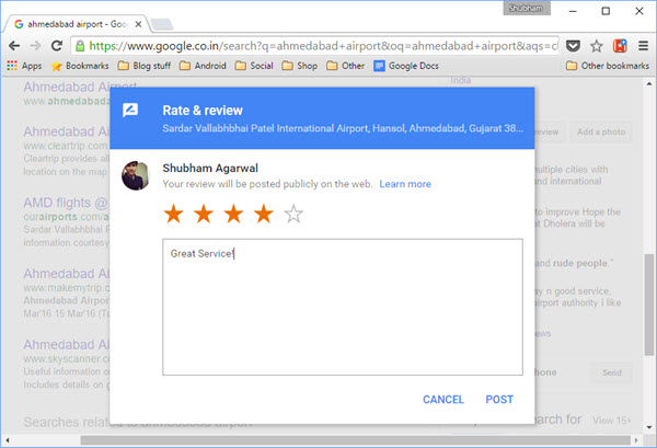 Google review on Desktop - Gtricks