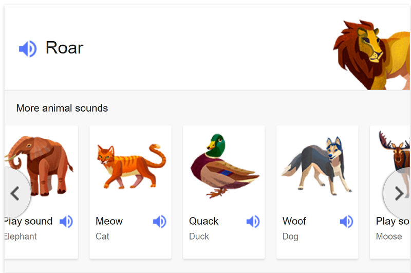 Google Animal Sound in Search