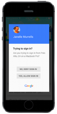 Google prompt for second step verification