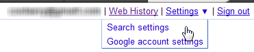 Google search settings